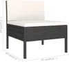 vidaXL Set 3 pezzi da giardino con cuscini in polirattan Anteprima dell’immagine prodotto 7