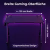 Gaming-Tisch – RGB-Beleuchtung – Getränkehalter – Schwarz – Produktbild-Vorschau 2