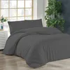 Bettwäsche 155x220 + 2er 40x80 cm Anthrazit Bettbezug Produktbild-Vorschau 1