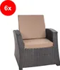 Sada 6 ks Podsedáky na zahradní židle 56x52x7cm béžový Náhled obrázku produktu 3