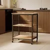 Mobiler Schrank auf Rollen, hellbraun, Küchenwagen, 60 cm Produktbild-Vorschau 5