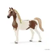 A toy horse figure with brown and white markings, standing on a white background. Produktbild-Vorschau