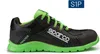 A side view of a black and green Sparco safety shoe. Produktbild-Vorschau