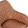 A close-up view of the quilted brown upholstery of a chair. Produktbild-Vorschau