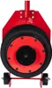 A close-up, top-down view of a red pneumatic jack with a black tire. Produktbild-Vorschau