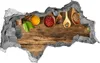 Selbstklebender Loch-3D-Aufkleber 95x73 cm Pfeffer Holz Produktbild-Vorschau 1