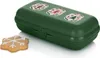 A green Tupperware container with Christmas-themed decorations and a snowflake cookie next to it. Voir les images du produit
