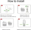 An instructional diagram showing how to install a filter into an air purifier. Produktbild-Vorschau