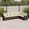 7-tlg. Garten-Sofagarnitur mit Kissen Braun Poly Rattan Produktbild-Vorschau 2