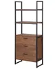BELIANI Bücherregal Dunkler Holzfarbton Schwarz MDF Platte Produktbild-Vorschau 4
