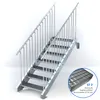 Stahltreppe 7 Stufen bis Höhe 140 cm, Laufbreite : 80 cm Produktbild-Vorschau 2