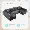 Cord-Sofa U-Form Wohnlandschaft mit Federkern U-förmiges Produktbild-Vorschau 3