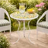 Gartentisch Menton Weiß Zitronenmotiv Ø 55 cm H 70 cm Produktbild-Vorschau 2