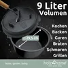 holz4home® Dutch Oven Gusseisen I 9L Feuertopf mit Zubehör Produktbild-Vorschau 7