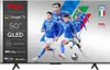 A television screen displaying a marketing image of soccer players in uniform, with product specifications and brand logos on the left side of the screen. Náhled obrázku produktu