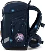 Side view of a dark blue backpack with a space-themed pattern. Produktbild-Vorschau