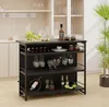 KOMFOTTEU Stół barowy 2 w 1 z miejscem do przechowywania, Podgląd zdjęcia produktu 2