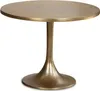 A round, gold-colored metal side table with a pedestal base, shown against a white background. Náhľad obrázku produktu
