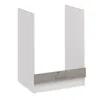 A white and wood-grain kitchen cabinet base unit with a drawer. Produktbild-Vorschau