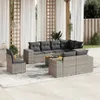 9-tlg. Garten-Sofagarnitur - mit Kissen Grau Poly Rattan - Produktbild-Vorschau 1