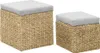 vidaXL Ottoman-Set 2 Stk. Seegras Grau Produktbild-Vorschau 1