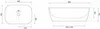 Technical drawings of a sink with dimensions. Náhľad obrázku produktu