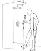 A person with crutches is entering a shower stall. Anteprima dell’immagine prodotto