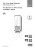 An instructional diagram showing a Tork foam soap dispenser with a hand receiving soap. Produktbild-Vorschau