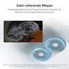 Marketing image showing rotating mopping pads with text describing their function. Produktbild-Vorschau