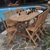Teako Design Sitzgruppe Teak 8 Klappstühle mit Ausziehtisch Produktbild-Vorschau 1