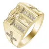 Mode Männer Frauen Strass Intarsien Jesus Kreuz Finger Ring Produktbild-Vorschau 2