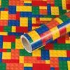 Papier d'emballage en forme de briques, multicolore, 0,70 x Voir les images du produit 1