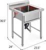 VEVOR Gastro dřez Nerezový dřez 60X60cm Dřezová skříňka Náhled obrázku produktu 2