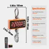 A digital hanging scale with its specifications and dimensions displayed. Anteprima dell’immagine prodotto