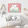 Leinwandbild Zirkusakrobaten 90x60 Feeby Rot bild für die Produktbild-Vorschau 2