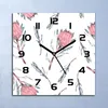 Wanduhr Echt-Glas-Küchenuhr Proteablumen Quarz Lautlos Produktbild-Vorschau 1