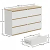 Kommode Schubladenkommode Weiß Eiche Torro 100 cm mit 6 Produktbild-Vorschau 3