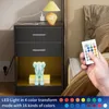 2er Set LED Nachttisch mit Steckdose & USB, 2 Schubladen Produktbild-Vorschau 5