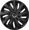 A black wheel cover with a silver ring around the center. Náhľad obrázku produktu