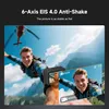 A person skydiving with an action camera attached to their arm, showing a screen capture of the video feed. Produktbild-Vorschau