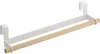 A white metal towel rack with a wooden bar, shown against a white background. Náhľad obrázku produktu