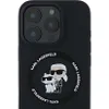 A black iPhone case with a Karl Lagerfeld design. Anteprima dell’immagine prodotto