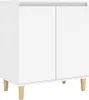 vidaXL Sideboard mit Massivholz-Beinen Weiß 60x35x70 cm Produktbild-Vorschau 2