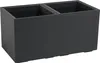 A dark gray rectangular planter with two compartments, shown from a slight angle. Náhled obrázku produktu