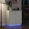 vidaXL Credenza a LED bianca 71 x 34,5 x 75 cm in materiale Anteprima dell’immagine prodotto 6