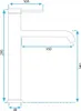 A technical drawing of a faucet with dimensions indicated. Náhľad obrázku produktu