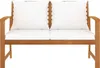 vidaXL Gartenbank 120 cm mit Cremeweißen Kissen Massivholz Produktbild-Vorschau 1