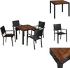 vidaXL 5-tlg. Garten-Essgruppe Poly Rattan Akazie Produktbild-Vorschau 1