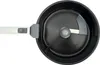 A top-down view of a black mixing bowl with a white and gray attachment. Produktbild-Vorschau