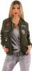 Damen Bomberjacke Jacke mit Patches Übergangsjacke; Khaki Produktbild-Vorschau 1